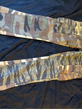 Kids Camo Cargo Pants in Green/Brown - Brand Not Visible